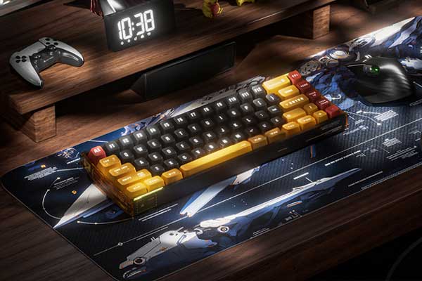 C4D电脑桌面场景OC渲染工程机械键盘鼠标游戏手柄3D模型