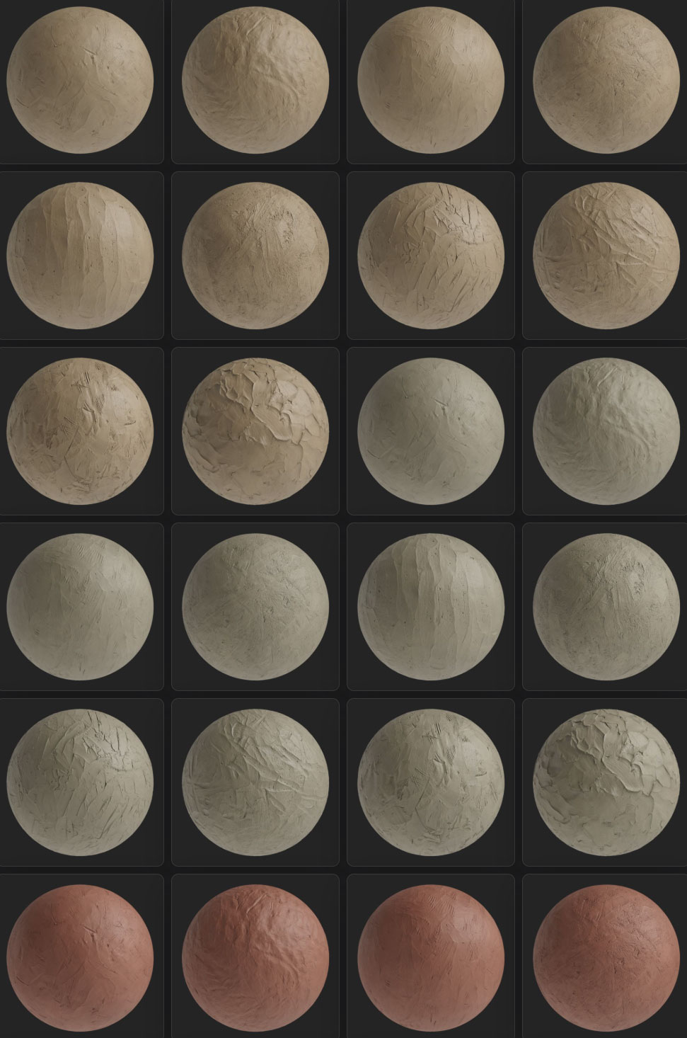 GSG灰猩猩50种泥土材质贴图陶土贴图材质 Material Clay Rough