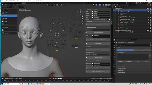 Metahuman角色绑定Blender插件 MetaBlRiger v2.3