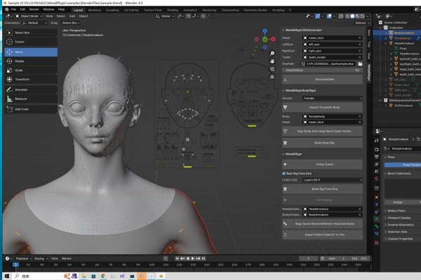 Metahuman角色绑定Blender插件 MetaBlRiger v2.3