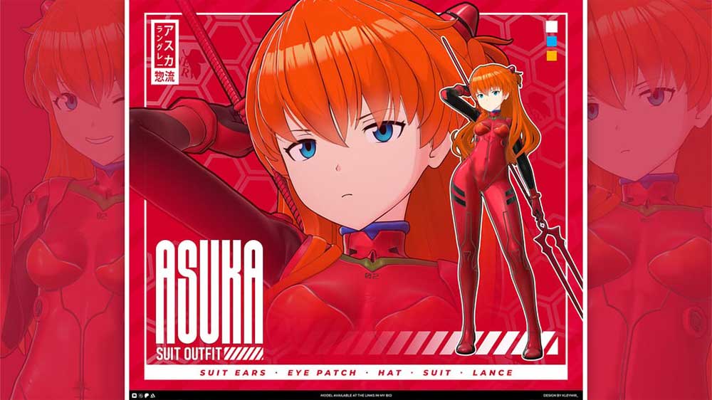 Asuka Langley角色模型下载 T Pose+多套服装+VRM(Blender,Unity,VRM)