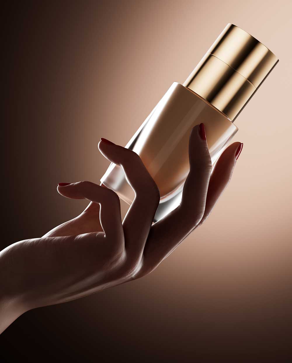 C4D手持乳液化妆品OC渲染工程化妆品女人手绑定模型3D模型