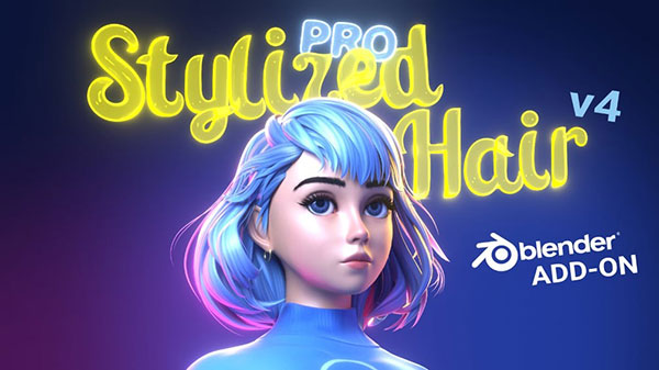 Blender卡通头发制作插件 Stylized Hair PRO v4.0.1 + 使用教程
