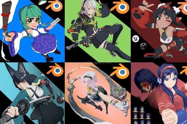 Blender卡通角色动画绑定3D模型 Blender 3D Character Rigging Model  2025-04-23  421