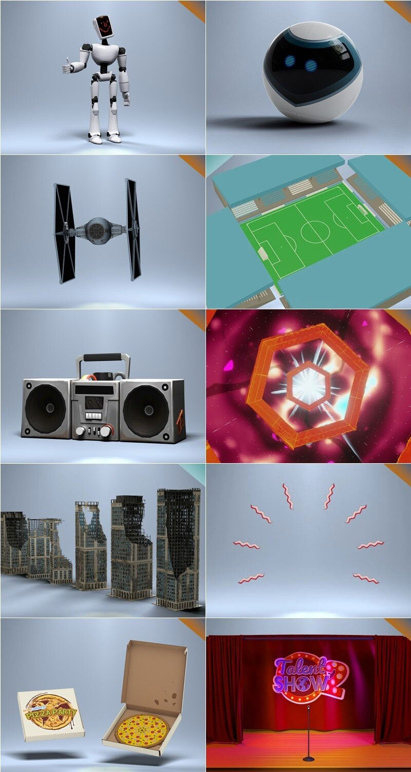 Blender39个卡通动画游戏角色人物绑定3D模型 Agora Assets Library Blender