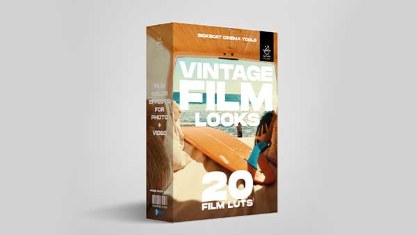 20种复古暖色冷色黑白电影调色LUTS预设 Sickboat – Vintage Film Looks | Film LUTS | Film Color Effects