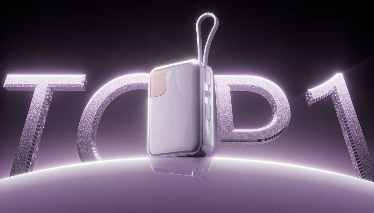 C4D紫色充电宝产品场景OC渲染工程充电宝3D模型