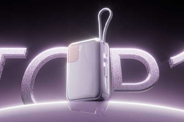 C4D紫色充电宝产品场景OC渲染工程充电宝3D模型