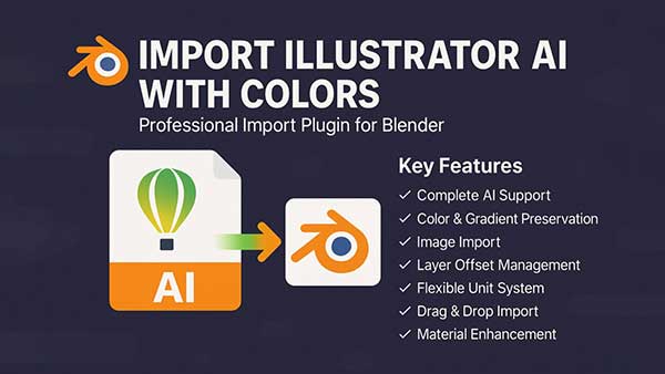 Blender一键导入CDR矢量插件 Import Coreldraw Graphics File v1.21