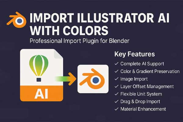 Blender一键导入CDR矢量插件 Import Coreldraw Graphics File v1.21