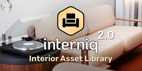 Blender 457组室内家具装饰品厨房浴室设备3D模型资产预设插件 Interniq V2 Full