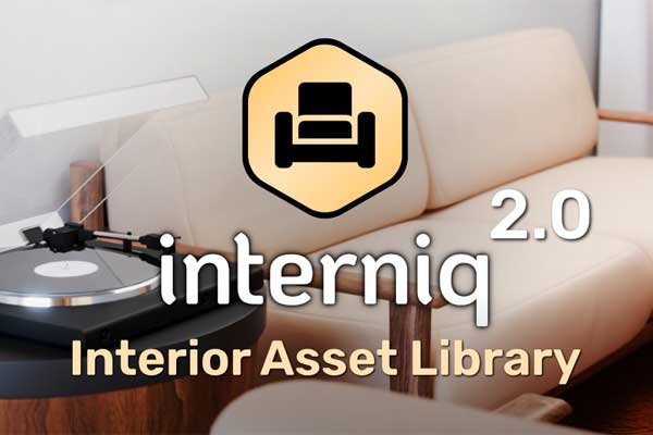 Blender 457组室内家具装饰品厨房浴室设备3D模型资产预设插件 Interniq V2 Full