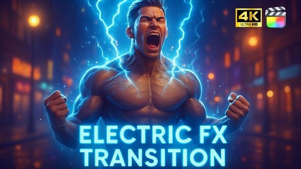 11电流闪电特效视频转场预设FCPX插件  Electric FX Transition Pack