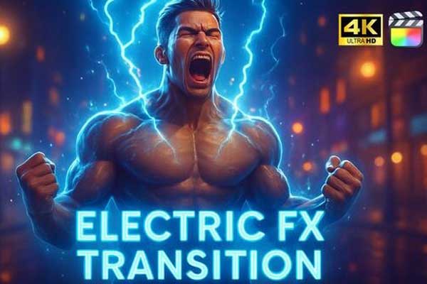 11电流闪电特效视频转场预设FCPX插件  Electric FX Transition Pack