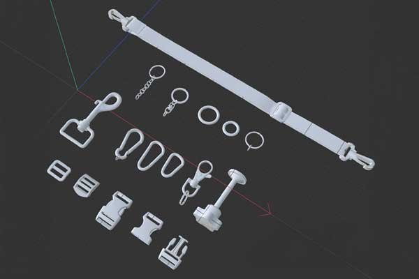 锁扣模型钥匙扣安全扣3D模型下载(C4D,Blender,FBX,OBJ)