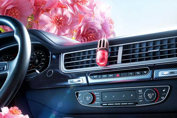 C4D汽车内部车载香薰场景OC渲染工程汽车主驾驶室3D模型