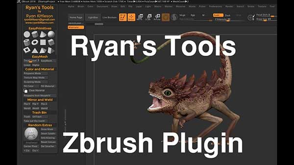 ZBrush建模雕刻流程效率插件合集 Ryan’s Tools: Zbrush Plugin 2.2