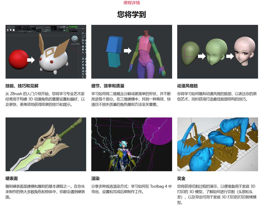 ZBrush动漫人物角色建模雕刻转3D打印模型教程(中英文字幕) Coloso – Turning Anime Characters Into 3D Printable Models