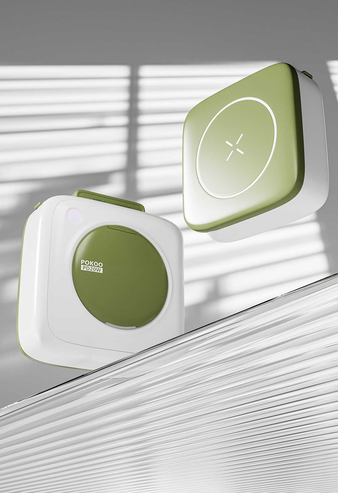 C4D迷你磁吸充电宝场景RS渲染工程充电宝3D模型