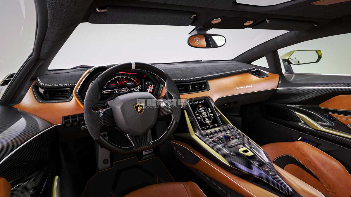 兰博基尼Sian模型带内饰超级跑车模型3D模型下载(C4D,Blender,Max,FBX)