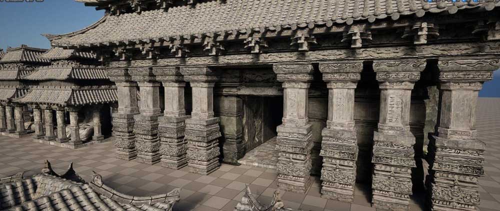 Blender200+模块化中国古代建筑构建与雕像3D模型资产合集 Ancient Chinese Architecture Asset Pack