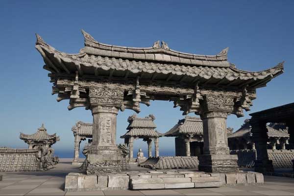 Blender200+模块化中国古代建筑构建与雕像3D模型资产合集 Ancient Chinese Architecture Asset Pack