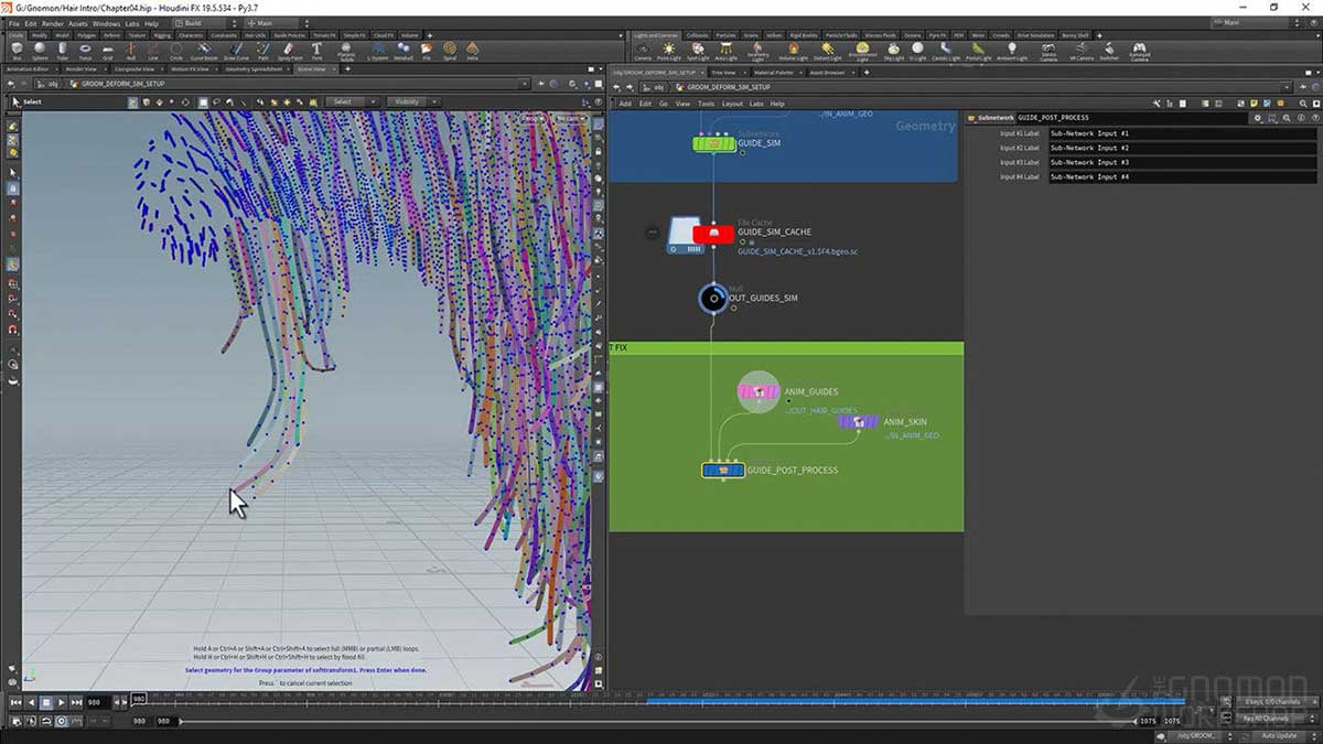 Houdini角色头发毛发物理模拟特效教程(中文字幕) The Gnomon Workshop – Vellum Hair Simulation in Houdini