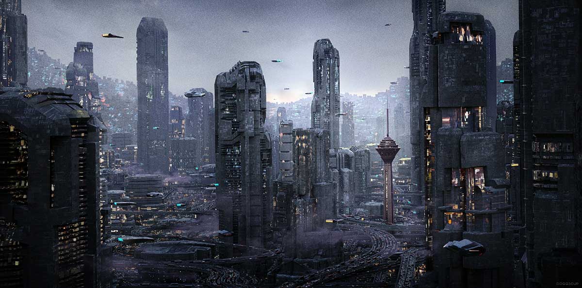 Blender德黑兰2072未来城市科幻建筑3D模型资产 Tehran 2072 Blend File