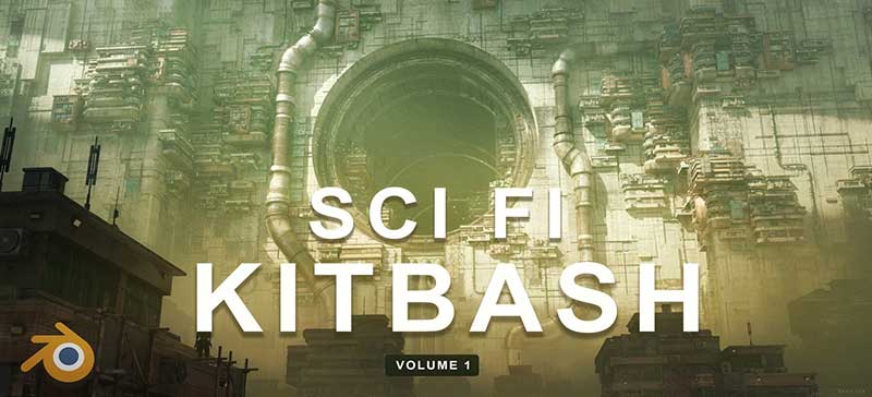 Blender80个科幻风格贫民窟建筑3D模型资产合集 Sci-Fi Kitbash – Volume 1