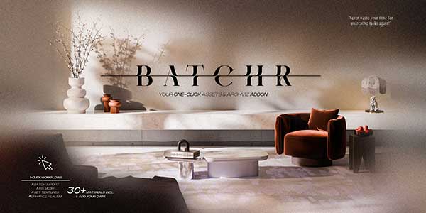 批量模型导入资产管理Blender插件 BatchR Pro v1.1