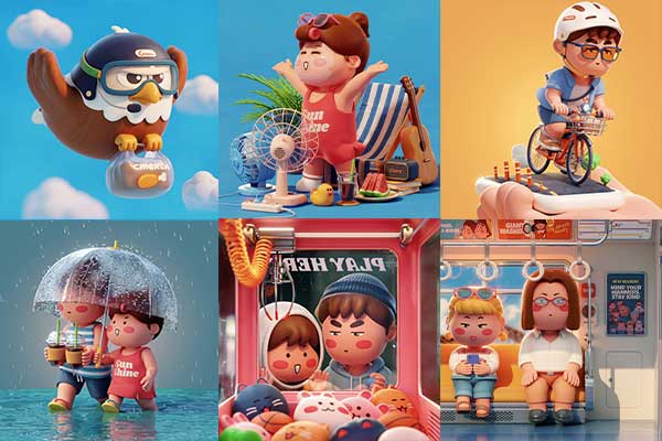 Blender创建6个可爱的卡通角色ip动画100节全面学习课程(中文配音/中文字幕) Level up your Blender! Complete the 3D Artwork Dojo with 100 Practice Lessons