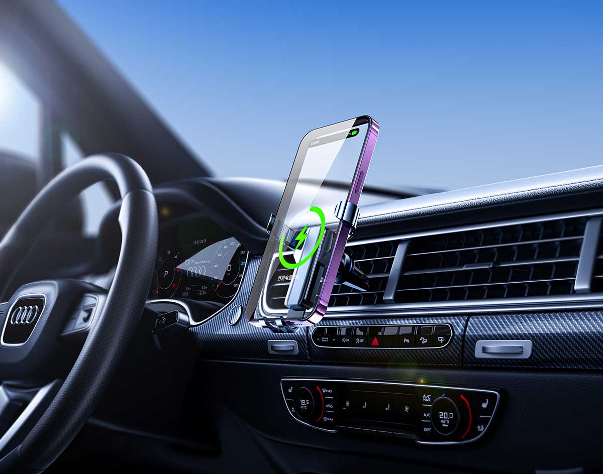 C4D奥迪车载支架汽车内饰场景OC渲染工程手机支架C4D模型