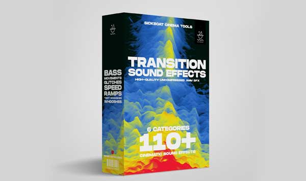 110+电影预告片低频故障冲击速度推进转场音效素材 Sickboat – TRANSITION SOUND EFFECTS