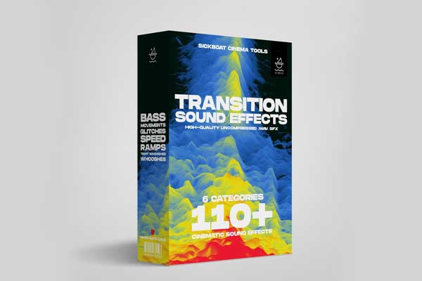110+电影预告片低频故障冲击速度推进转场音效素材 Sickboat – TRANSITION SOUND EFFECTS