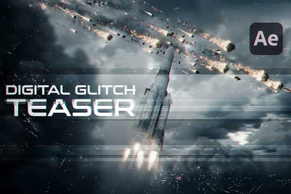 AE电影预告片故障效果开场动画模板 Cinematic Glitch Action Trailer
