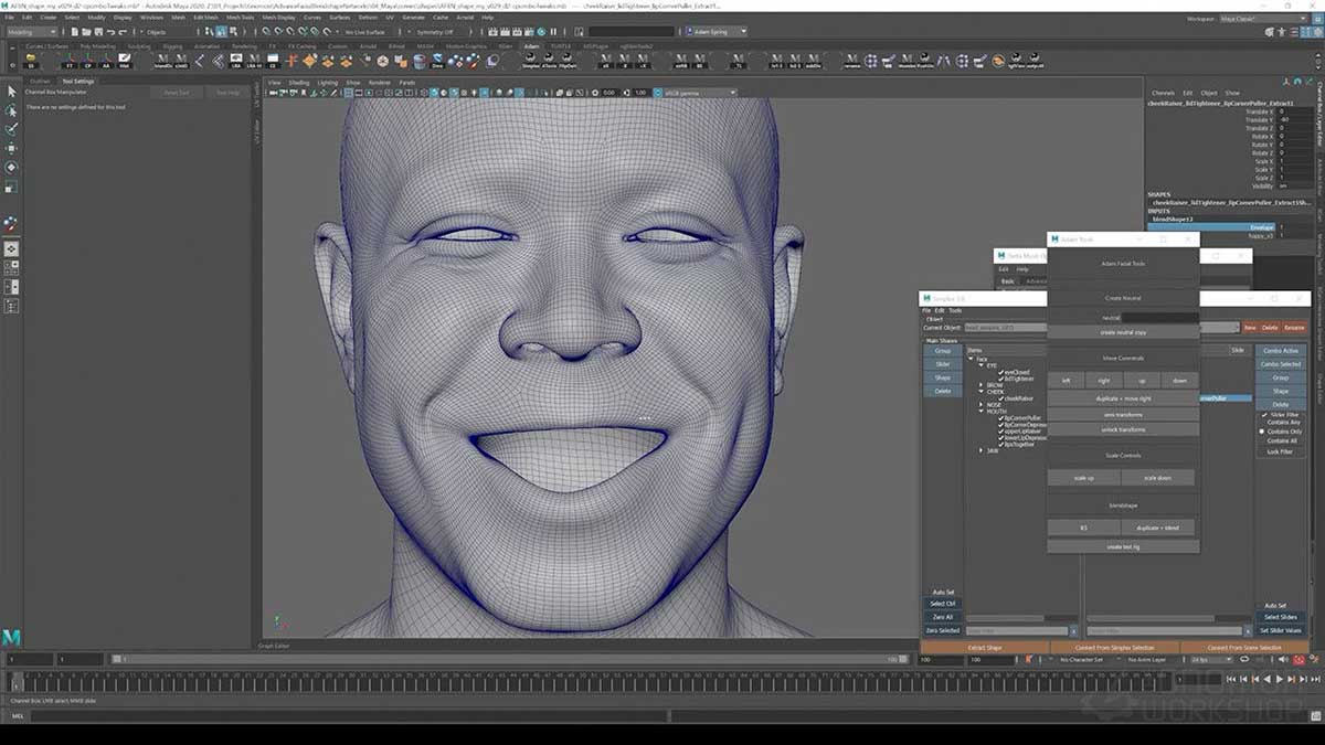 Maya/ZBrush高级表情面部数据捕捉绑定动画视频教程(中文配音/中文字幕) The Gnomon Workshop – Advanced Facial Blendshape Networks