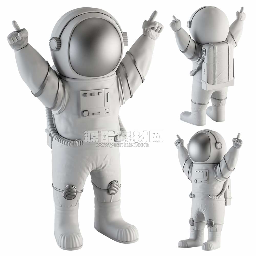 宇航员摆件模型装饰摆件3D模型下载(C4D,Blender,FBX)