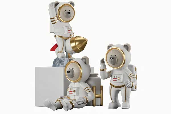 摆件宇航员模型装饰3D模型下载(C4D,Blender,FBX)