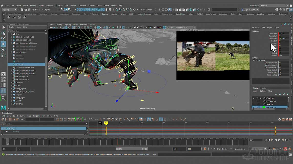 Maya超级怪物生物复杂战斗动画视频教程(中英文字幕) The Gnomon Workshop – Creature Combat Animation in Maya
