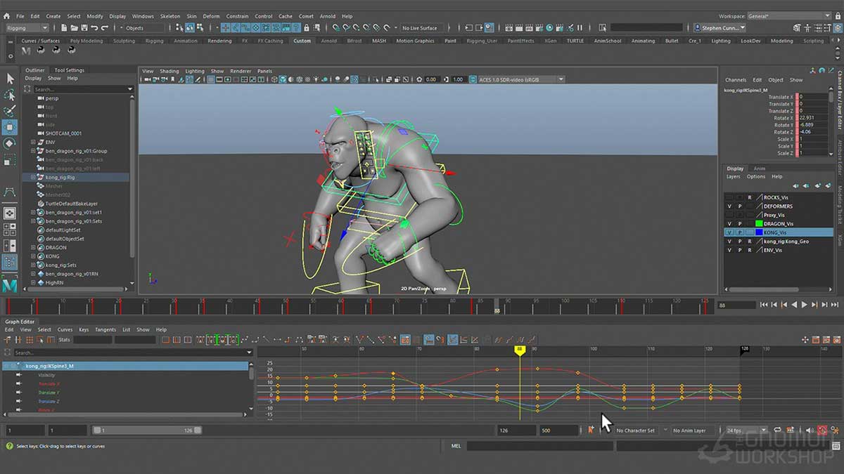 Maya超级怪物生物复杂战斗动画视频教程(中英文字幕) The Gnomon Workshop – Creature Combat Animation in Maya