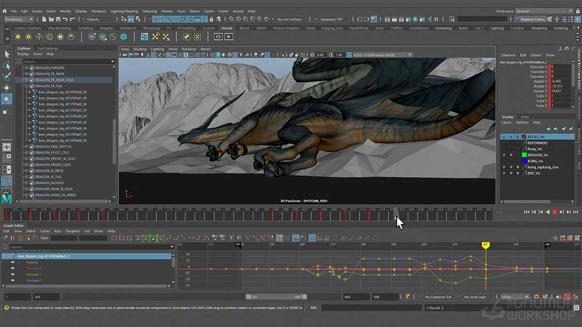 Maya超级怪物生物复杂战斗动画视频教程(中英文字幕) The Gnomon Workshop – Creature Combat Animation in Maya