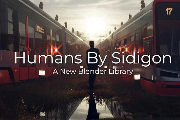 Blender175种人物剪影素材资产预设 Humans By Sidigon