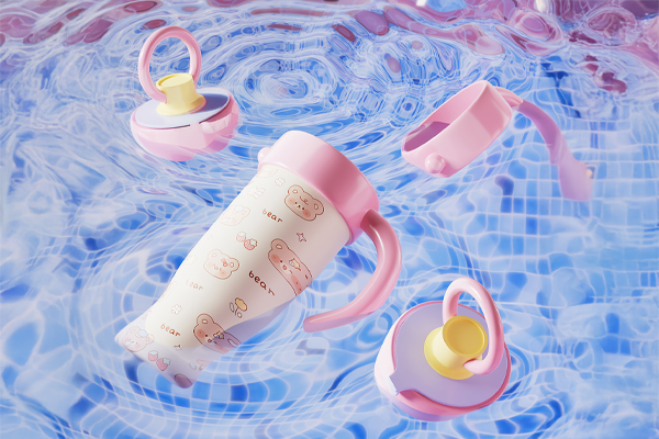 C4D儿童保温杯水杯产品场景RS渲染工程保温杯C4D模型下载