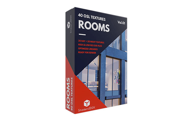 40组建筑窗户室内场景EXR视差纹理贴图3D素材 ShadersBOX – Rooms Pack V1.0