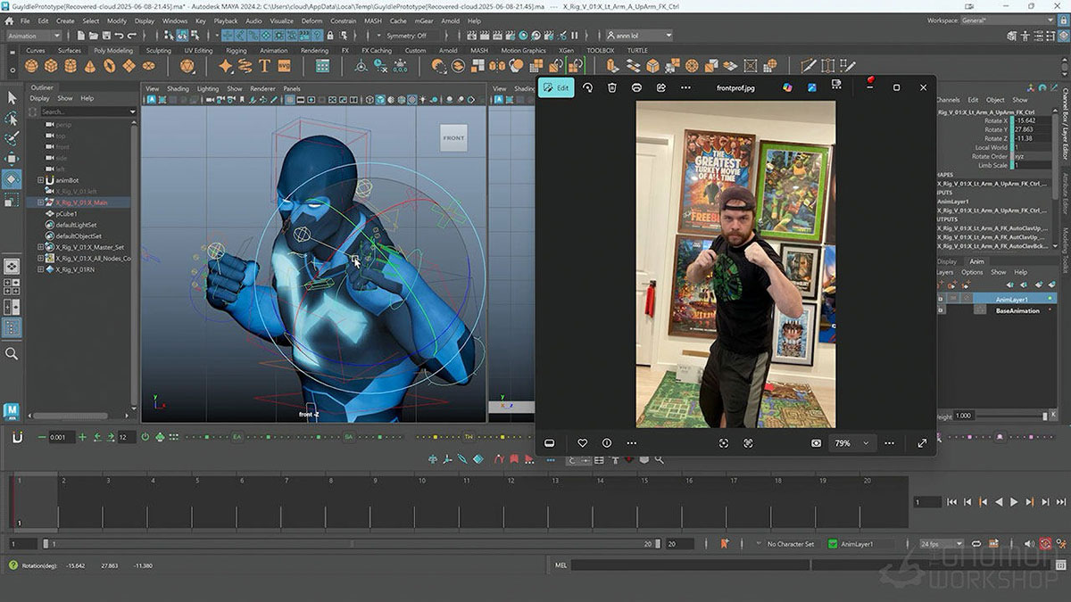 Maya角色战斗攻击格斗动作动画制作视频教程(中英文字幕) The Gnomon Workshop – Animating Stylized Attacks in Maya