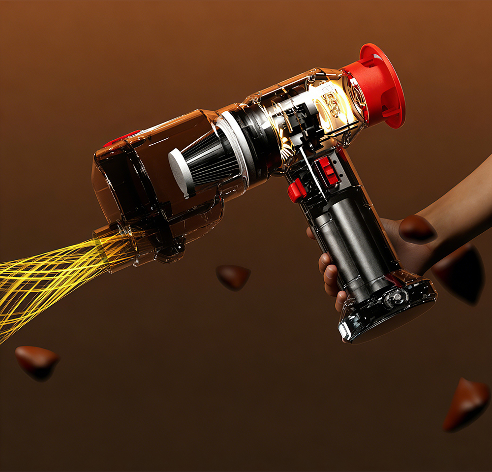 C4D机械感手持吸尘器内部结构OC渲染工程手持吸尘器3D模型下载