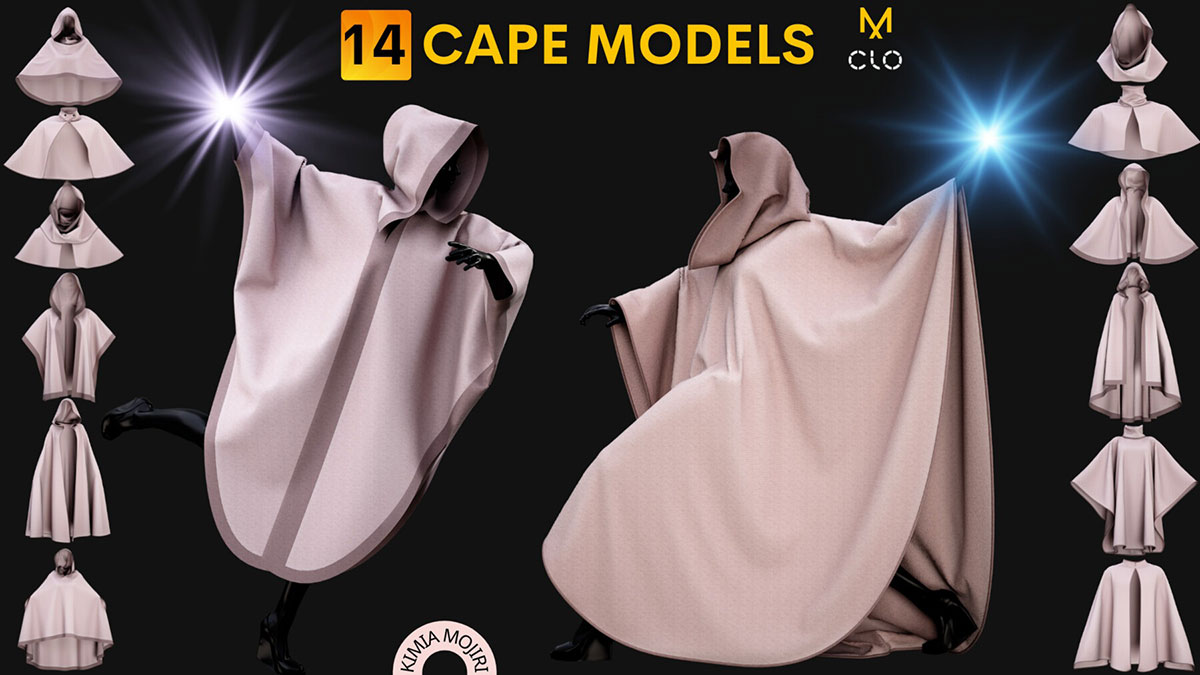 14种男女披风斗篷模型3D模型下载(zprj,OBJ/FBX通用格式) 14 Cape Models (Male / Female)