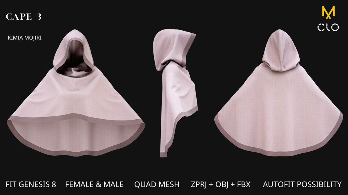 14种男女披风斗篷模型3D模型下载(zprj,OBJ/FBX通用格式) 14 Cape Models (Male / Female)