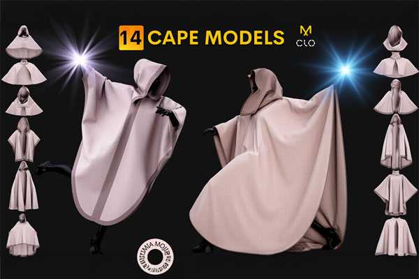 14种男女披风斗篷模型3D模型下载(zprj,OBJ/FBX通用格式) 14 Cape Models (Male / Female)