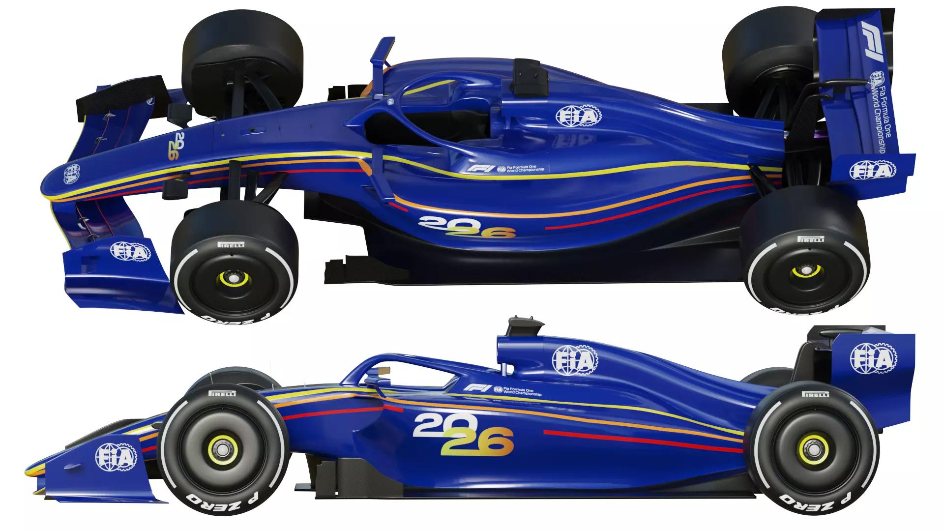 F1Concept Car 2026赛车模型F1赛车3D模型下载(C4D,Blender,FBX,3Ds,MAX,FBX/OBJ) F1 Concept Car 2026 free 3D model